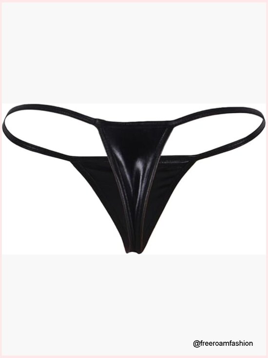 Other - Faux Leather G-String Thong Low Rise Micro Underwear Plus Size S-2XL